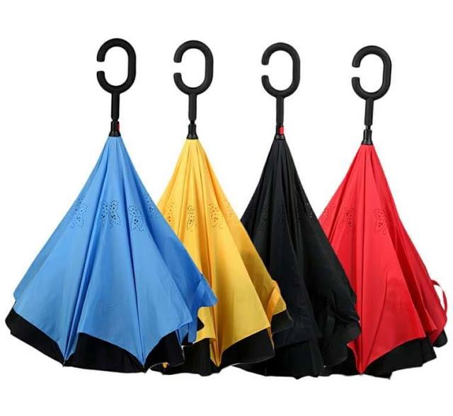 Ô gấp ngược - Ô dù đi mưa che nắng gấp ngược thông minh