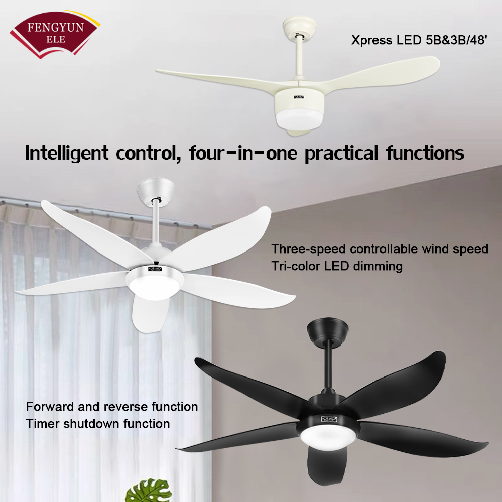 FENGYUN ceiling fan light trang trí phòng khách 5 Cánh 30"/48"/52" inch Có Điều Khiển Từ Xa 3 Chế Độ Đèn Cho Phòng khách quạt điện Phòng ngủ Tầng hầm Nhà bếp nhà hàng phòng ănBảo Hành 1 Năm