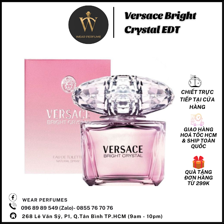 Nước hoa nữ Versace Bright Crystal EDT - Tươi Mát, Tinh Tế, Dễ thương - Fullsize và Chiết