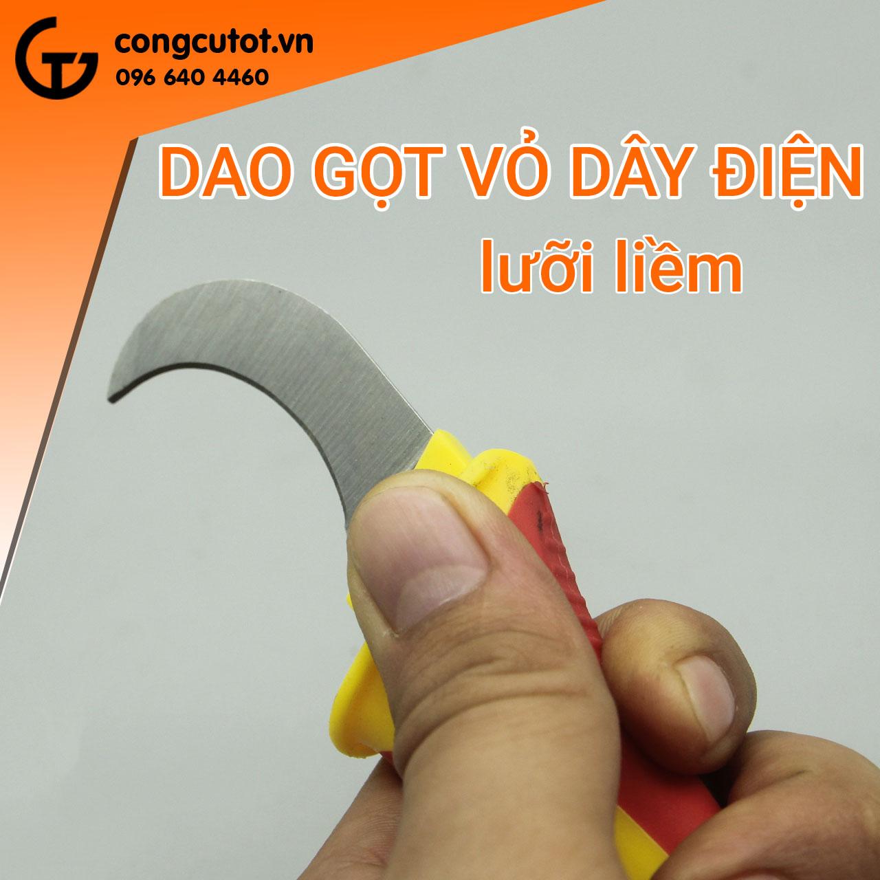 Dao gọt vỏ dây điện cán cao su cách điện
