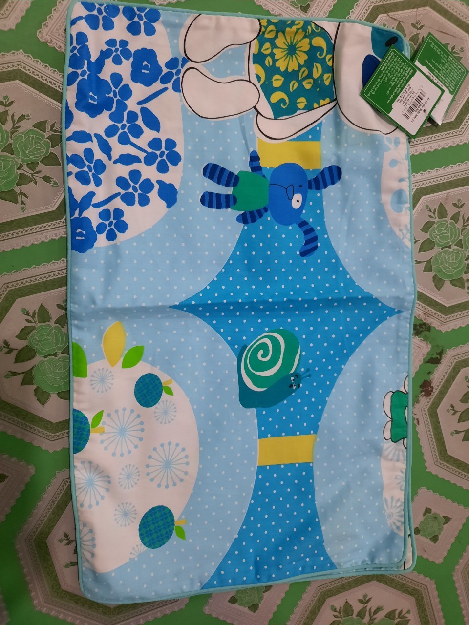 Áo gối nằm, áo gối đầu baby viền gân cotton hoa Hometex 30x50cm