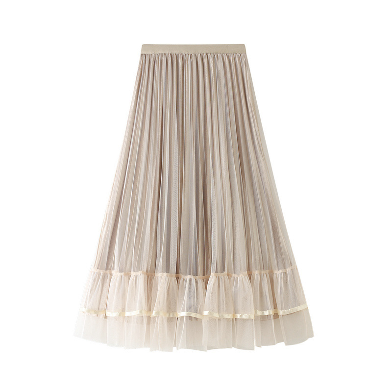 Chân váy 2 lớp phối nhung và lưới xòe gấu dễ thương VAY126 free size