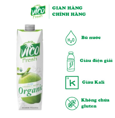 1 Hộp Nước Dừa Vico Fresh Organic 1L