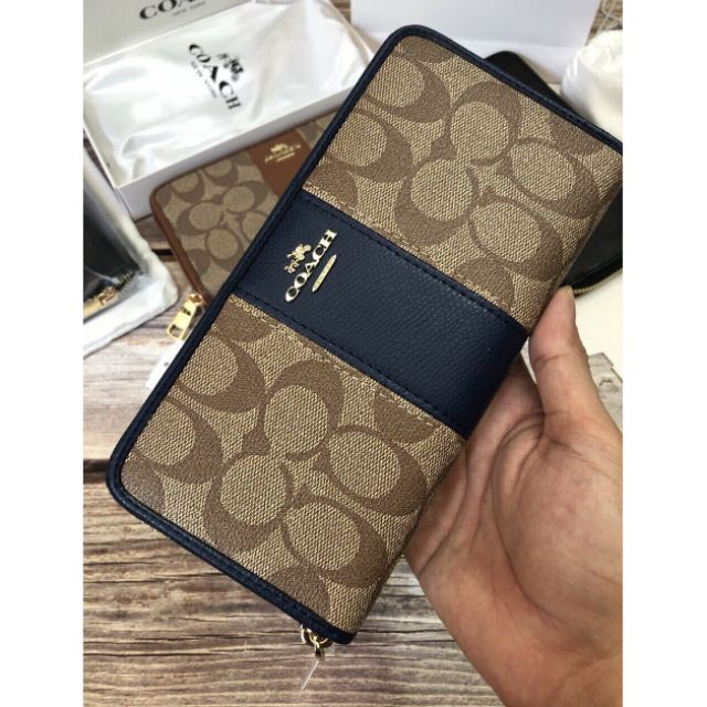 Ví dài nữ khóa kéo coach hàng chuẩn auth