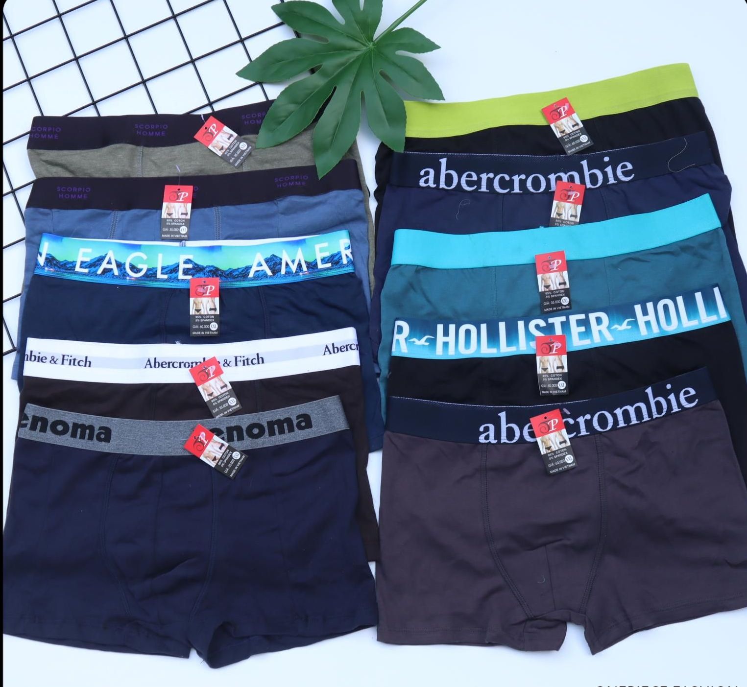 Combo 10 quần lót đùi boxer quần sịp đùi 100% cotton co giản 4 chiều thoát hơi tốt bền đẹp giá rẻ cho nam