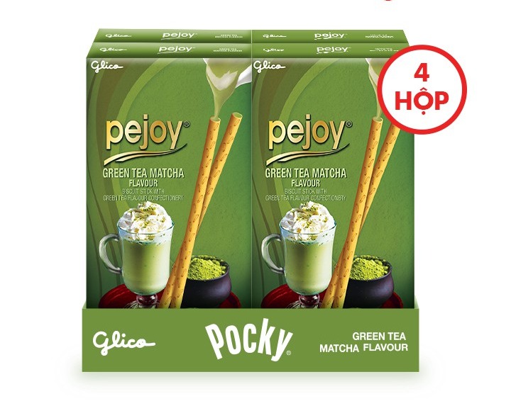[HCM]Combo Bánh que Pejoy vị trà xanh Matcha 39G x 4 Hộp