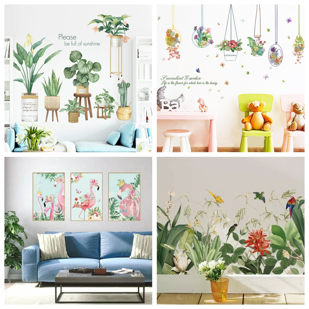 Decal dán tường trang trí nhà xinh, phong cảnh, thiên nhiên tươi sáng CB09