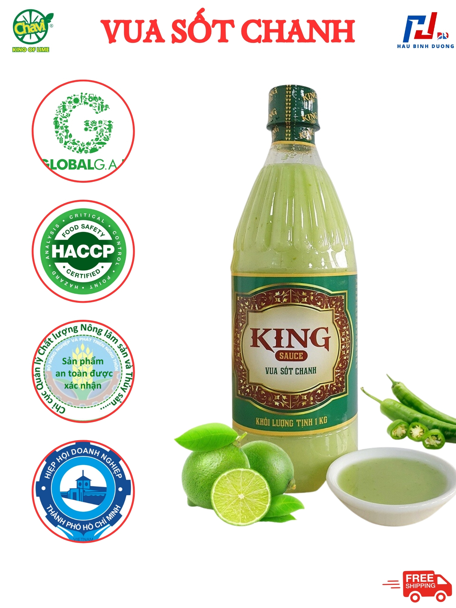 Muối ớt xanh KING CHAVI 1 Kg, Sốt chấm thịt nướng, chấm hải sản siêu ngon