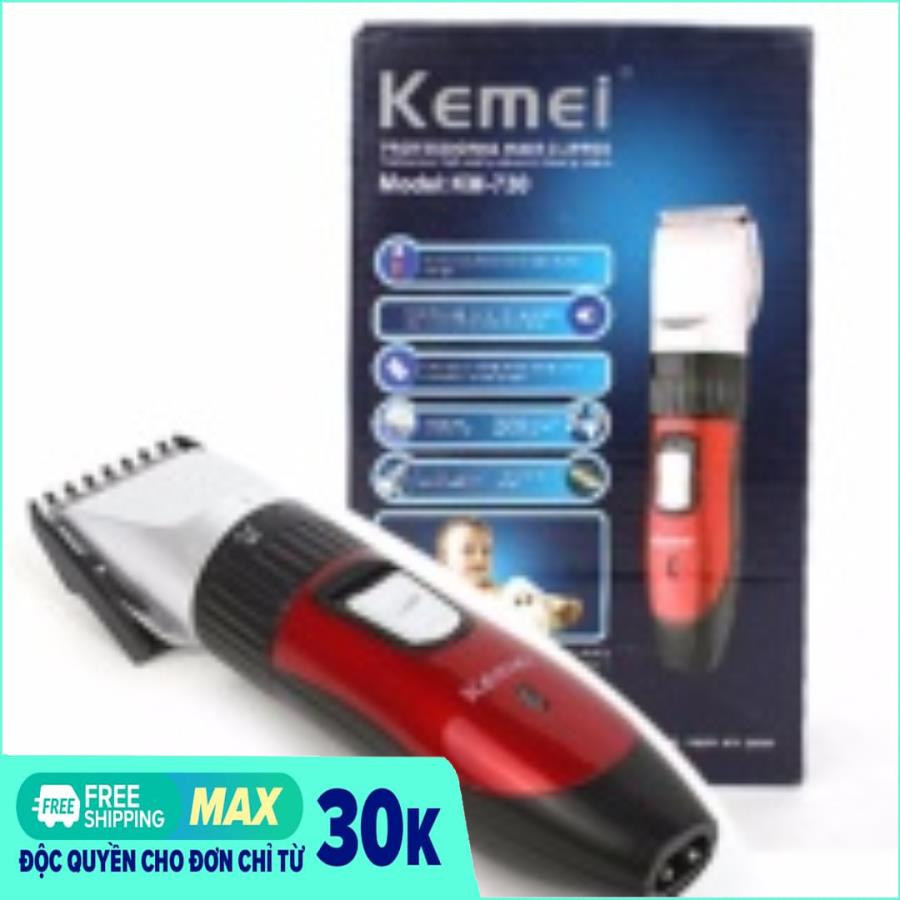 Tông đơ cắt tóc chuyên nghiệp Kemei KM-730 (Đỏ) +Tặng Vòng tỳ hưu phong thủy