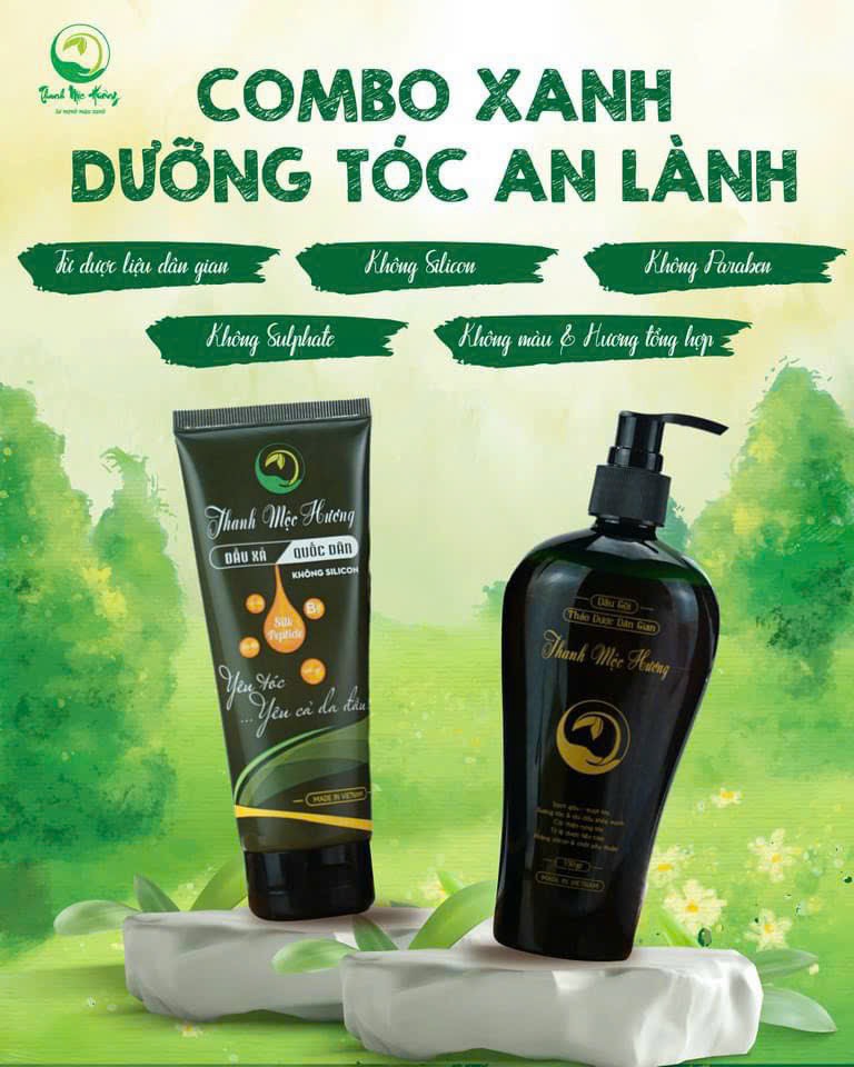 Dầu gội thảo dược Thanh Mộc Hương mẫu mới hàng chính hãng [combo 2 chai gội xả]