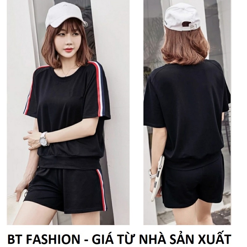 Đồ Bộ Ngủ Mặc Nhà Áo Thun Nữ + Quần Đùi Sọt Thể Thao Thời Trang Mới - BT Fashion (ĐN003)
