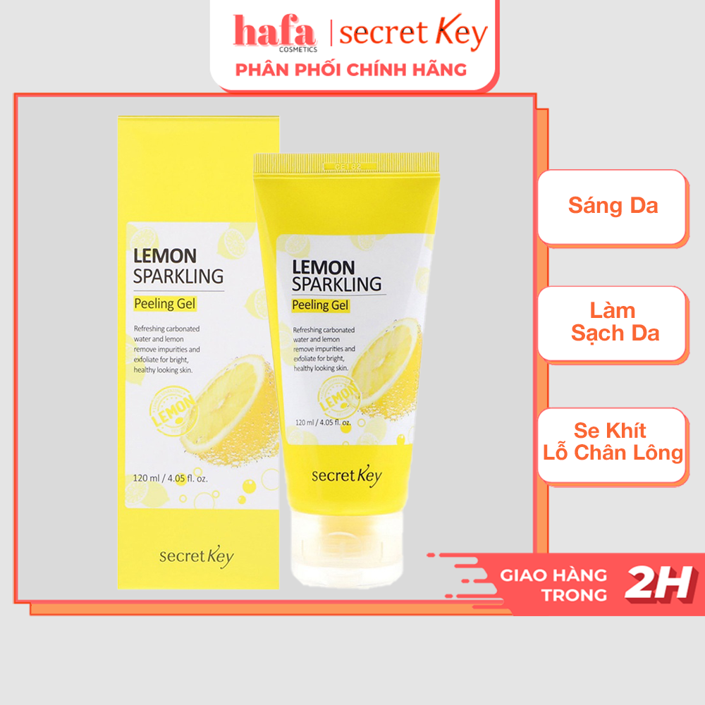 Gel Tẩy Tế Bào Chết, Làm Sạch Sâu Chiết Xuất Chanh Làm Sáng Da Secret Key Lemon Sparkling Peeling Gel 120ml _ Secret Key Chính Hãng