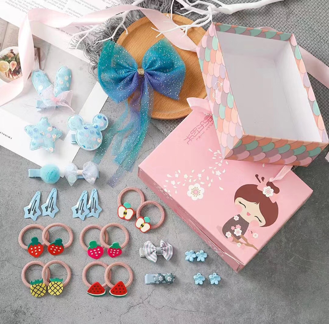 [FREE SHIP TOÀN QUỐC][HÀNG MỚI VỀ]  Set 26 món cột tóc có kẹp cho bé bộ dụng cụ cột tóc kẹp tóc cho bé và cả bạn nữ - Phụ kiện tóc bé gái - Kẹp tóc xinh xắn dễ thương phong cách Hàn Quốc cho bé yêu