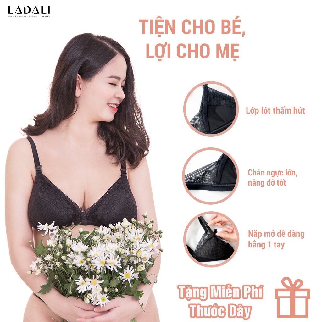 Áo Lót Bầu Và Sau Sinh Cho Con Bú Ladali Thiết Kế Không Gọng Mút Mỏng Thông Hơi Thoáng Khí Có Khuy Bấm Mở Nắp Cho Bé Bú Tiện Lợi