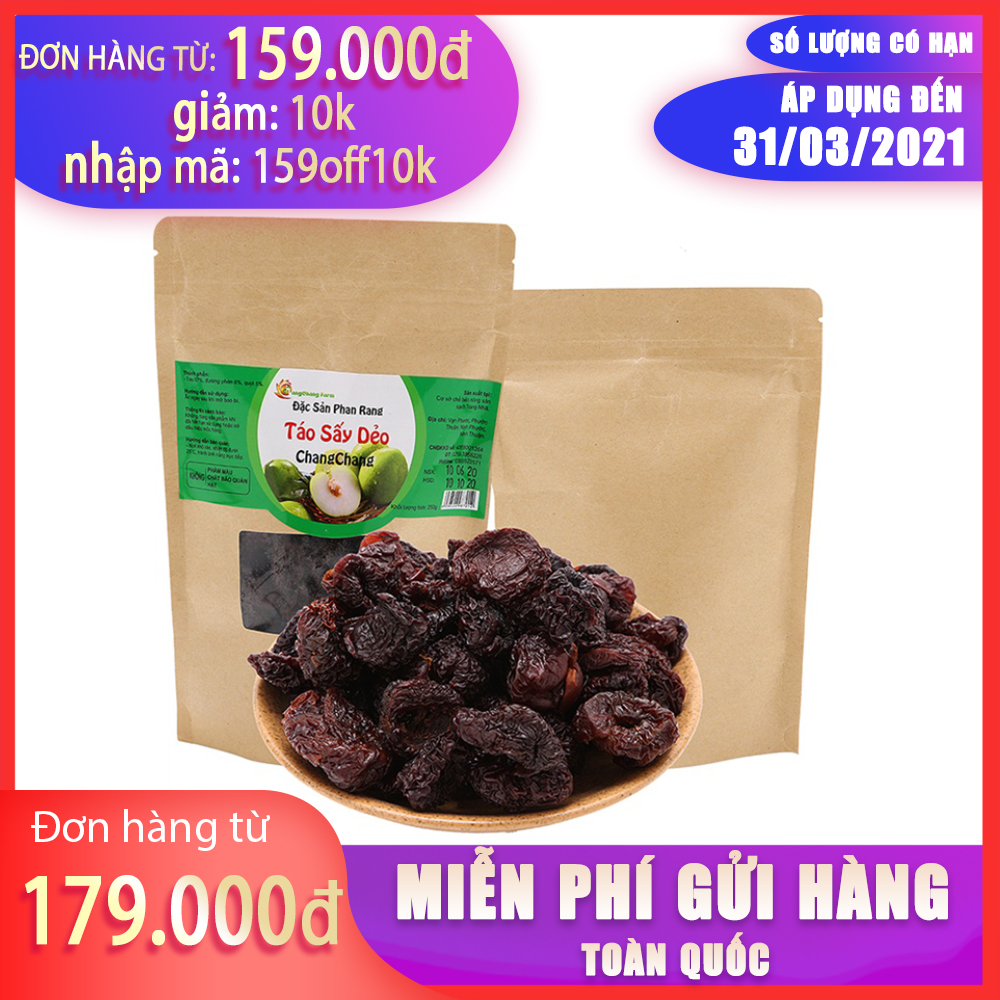Táo sấy khô rất ngon, Đặc Sản Phan Rang, Túi 250gr