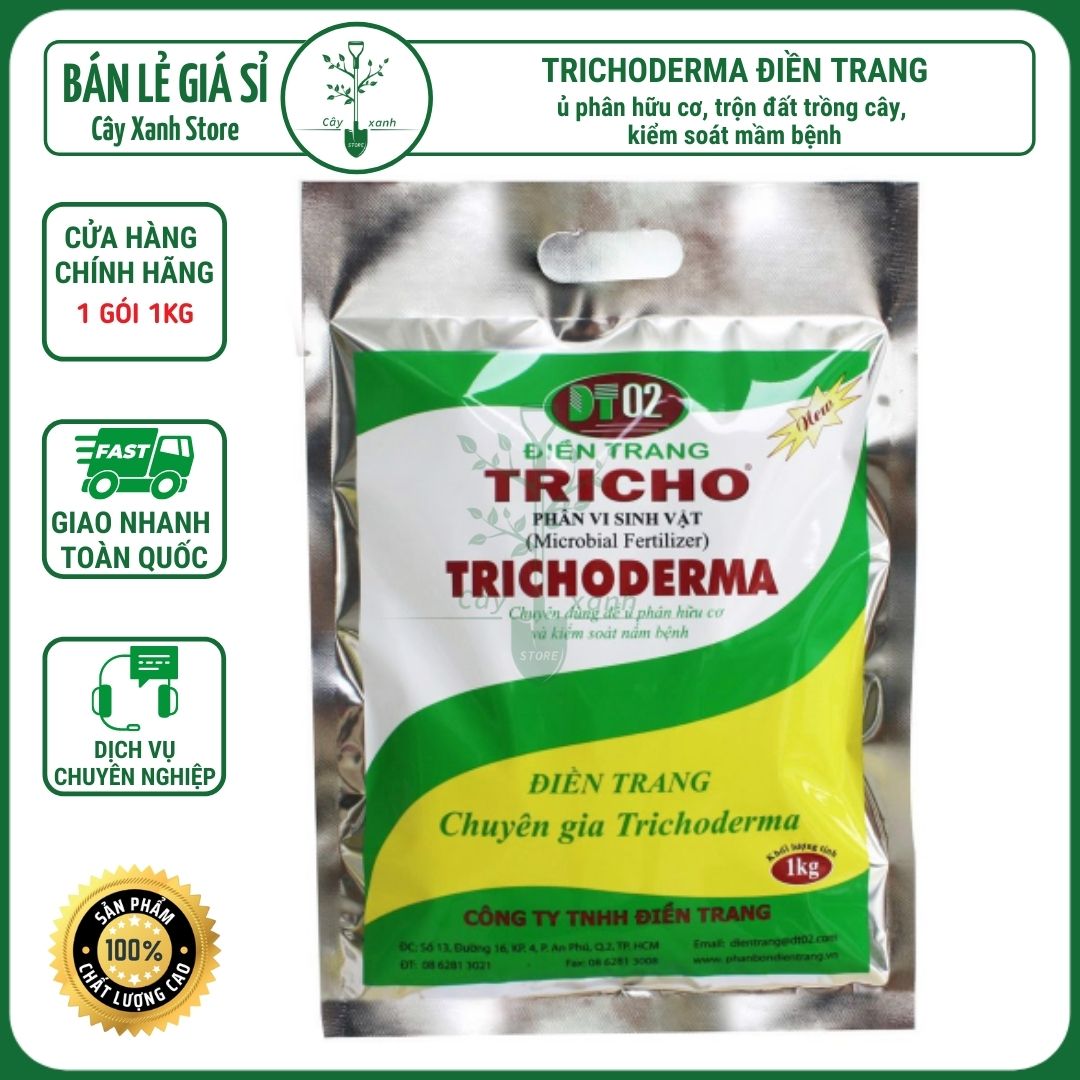 Nấm đối kháng Trichoderma điền trang ủ phân bón, trộn đất trồng cây, phòng bệnh hiệu quả cho cây trồng 1kg