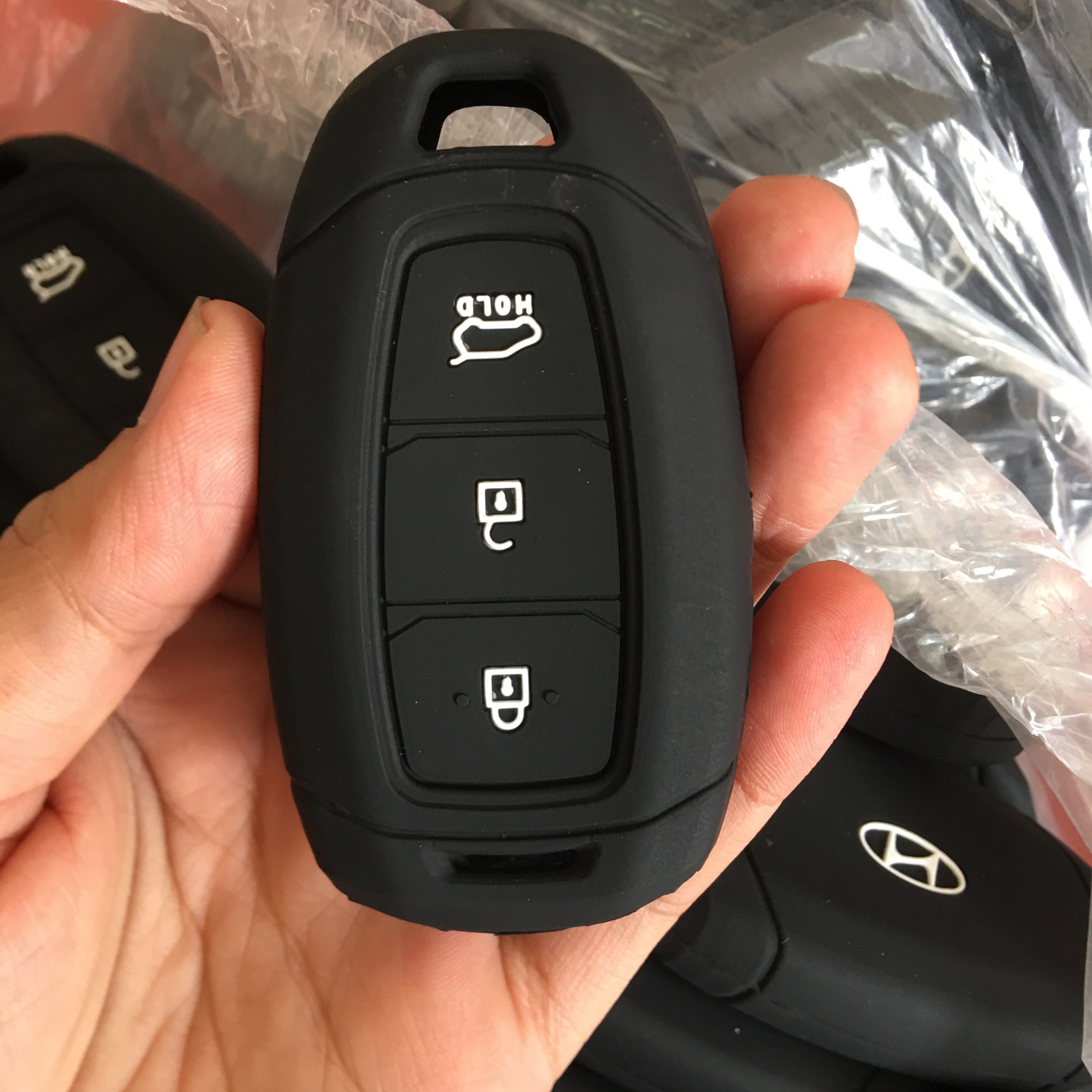 Vỏ bọc chìa khóa Silicon cho ô tô Hyundai KONA, SANTAFE, ACCENT 3 nút BẢN ĐỦ