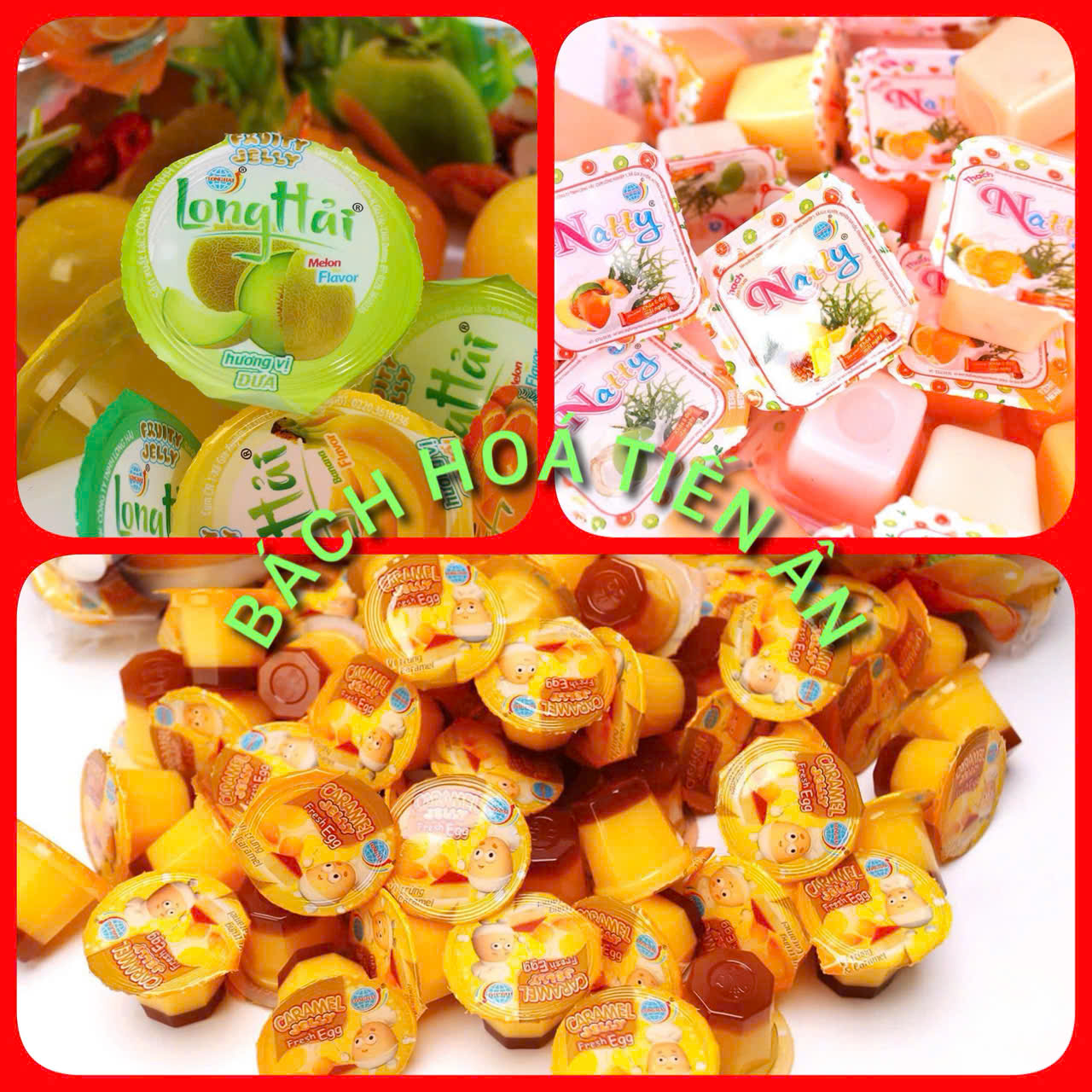 Thạch rau câu tết - THẠCH RAU CÂU LONG HẢI 1kg các loại siêu ngon - tươi mát
