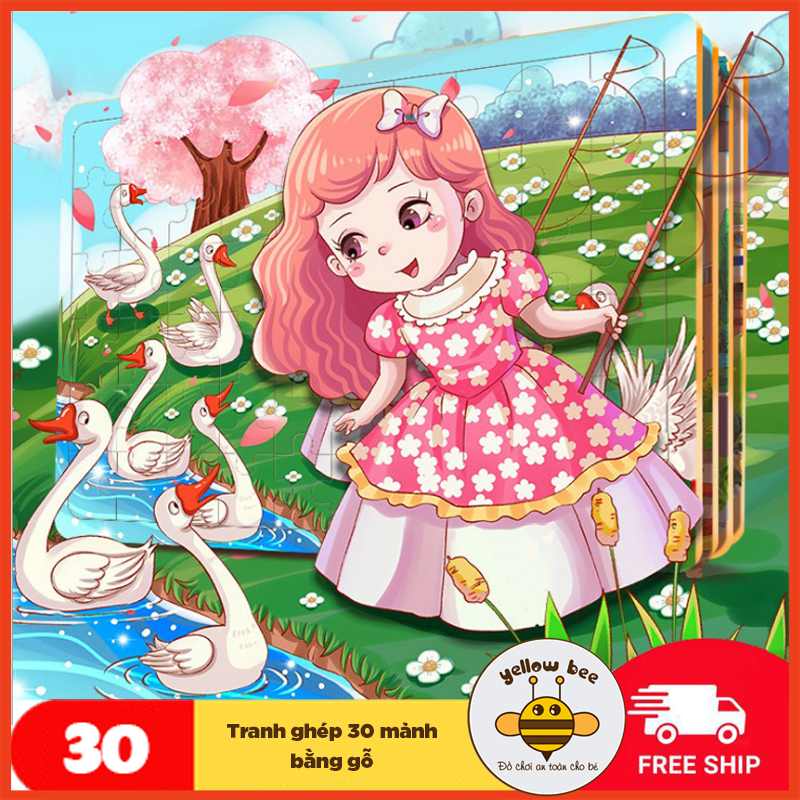 [30 miếng] Đồ chơi tranh ghép hình 30 miếng gỗ puzzle - Bộ ghép hình - Tranh xếp hình