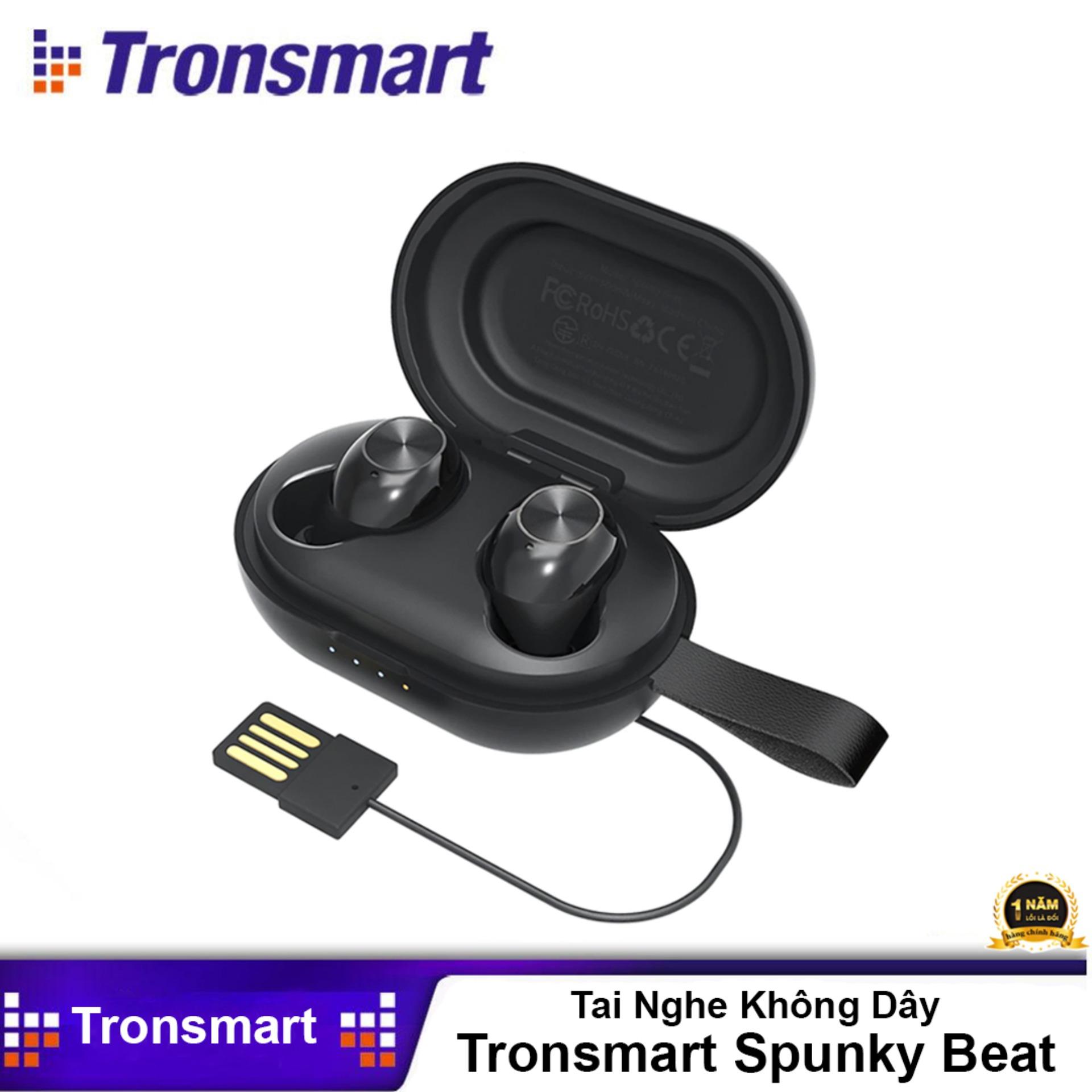 Tai nghe Tronsmart Spunky Beat Bluetooth không dây 5.0 chống nước IPX5 tích hợp công nghệ hủy tiếng ồn cao thích hợp dành cho điện thoại máy tính bảng - BẢO HÀNH 12 THÁNG