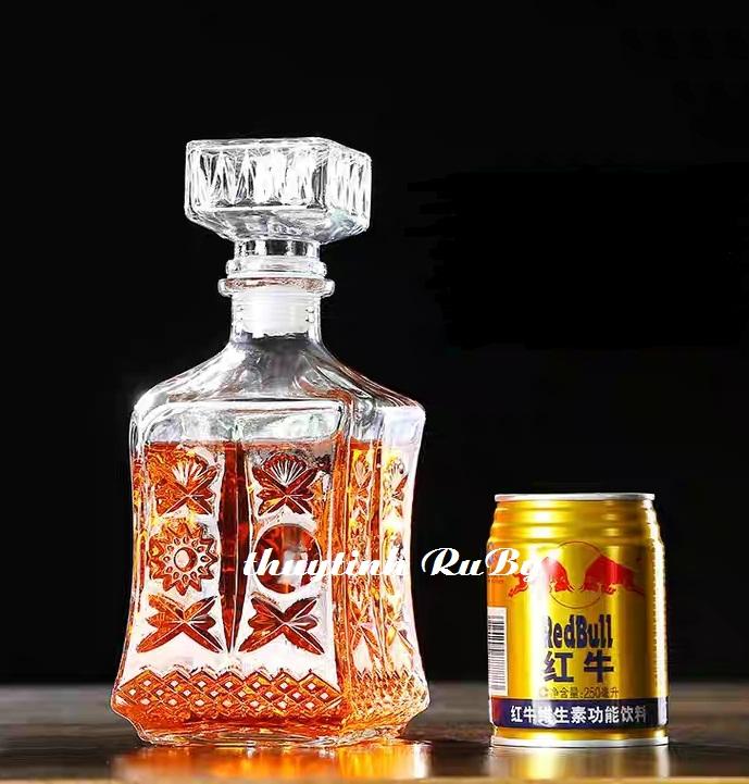 Bình Rượu Thủy Tinh Eo 750Ml, Bình Ngâm Rượu, Chai Trưng Rượu Kiểu, Hu Lo Ngâm Nhân Sâm, Vo Chai Rượu Kiểu