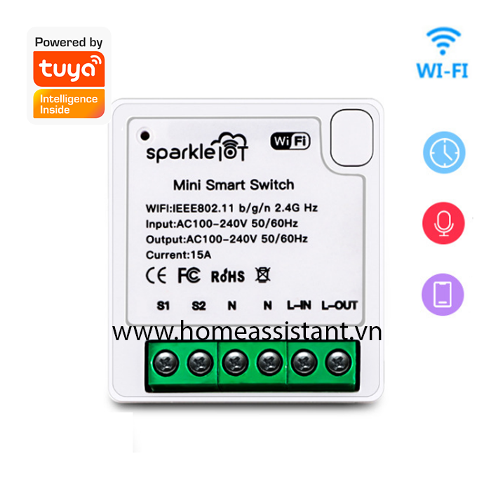 Module công tắc wifi tuya 16a hỗ trợ công tắc cơ mc16