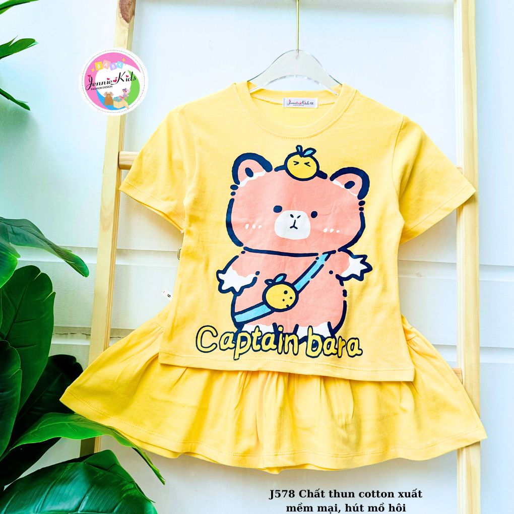 Set áo váy dành cho bé gái 12 đến 25kg xuất dư vnxk jennie kids J578