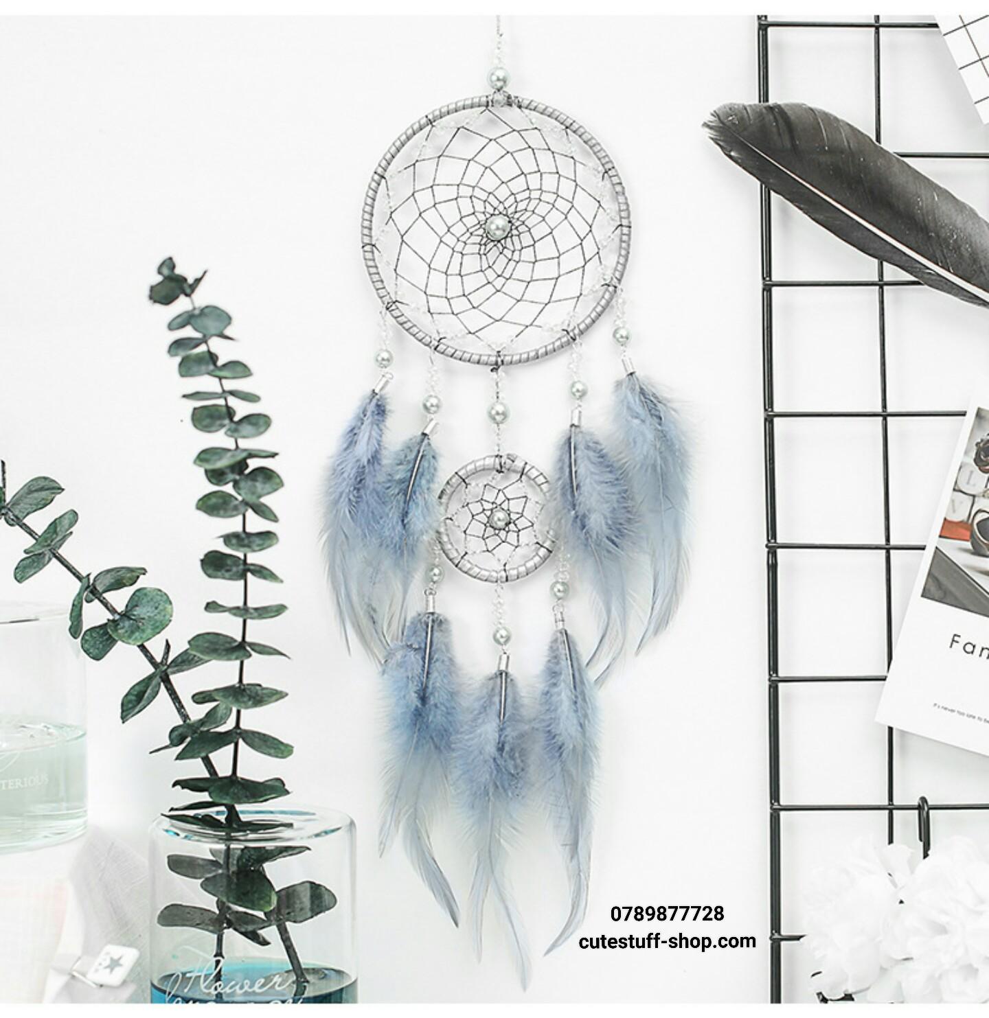 Dreamcatcher Lưới Bắt Giấc Mơ Lông Xám