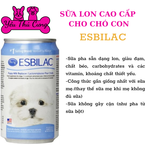 Sữa pha sẵn cho chó con Esbilac Liquid 325ML.... YÊU THÚ CƯNG ĐĂK NÔNG