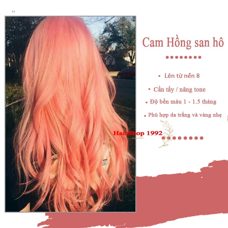 Nhuộm tóc màu cam hồng với 6 sắc độ khác biệt  Công Ty Cổ Phần LAVO