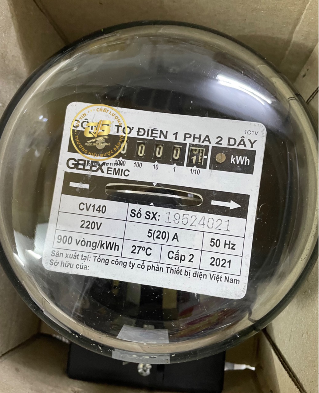 Công tơ điện, đồng hồ điện 1 pha 2 dây 5(20)A cao cấp Emic - Điện Việt