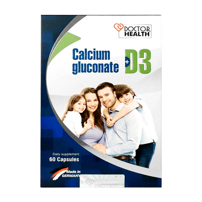 Viên uống bổ sung canxi và vitamin D3 Doctor Health Calcium gluconate + D3 hộp 4 vỉ x 15 viên