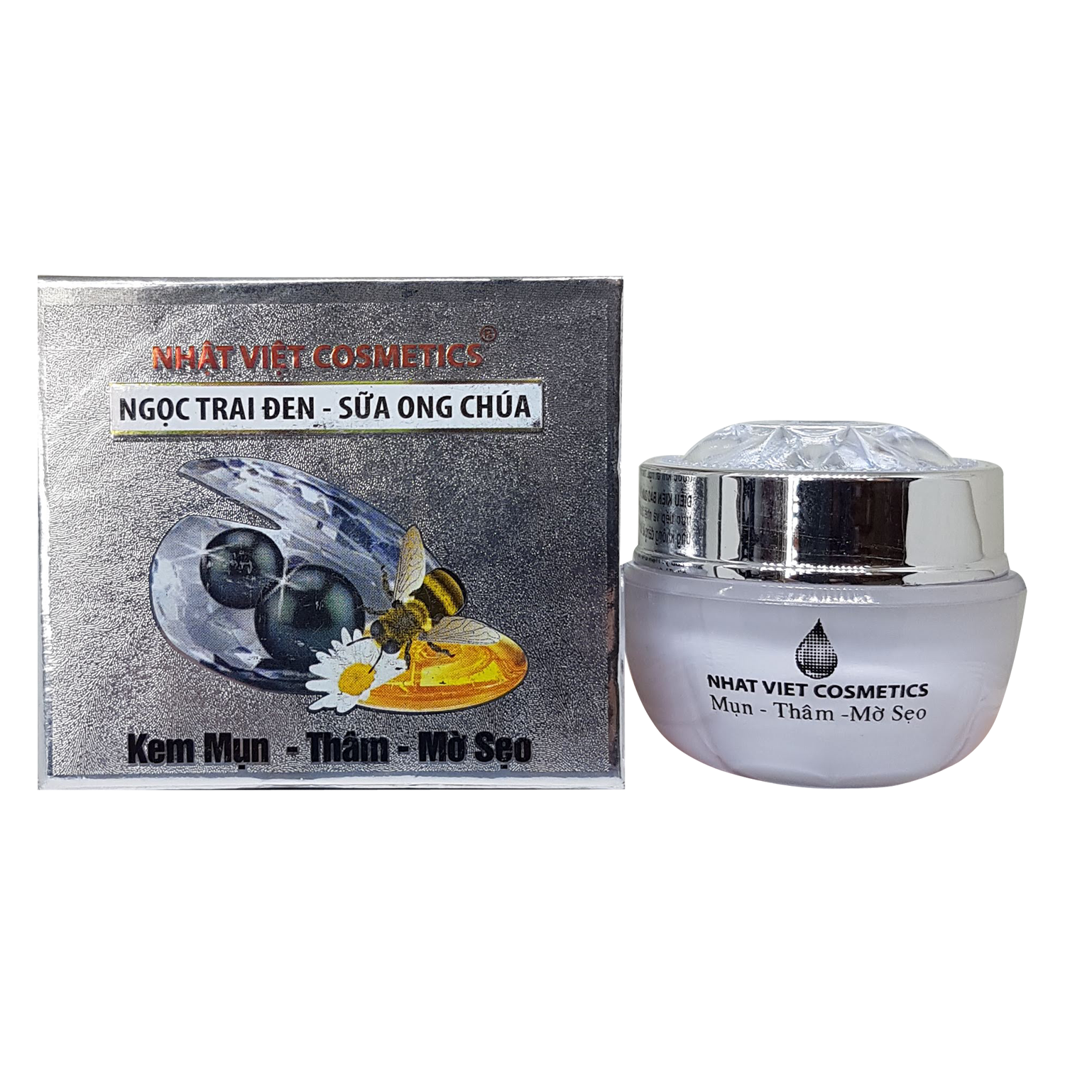 [HCM]KEM MỤN THÂM MỜ SẸO NGỌC TRAI ĐEN SỮA ONG CHÚA V7 NHẬT VIỆT COSMETICS 8G