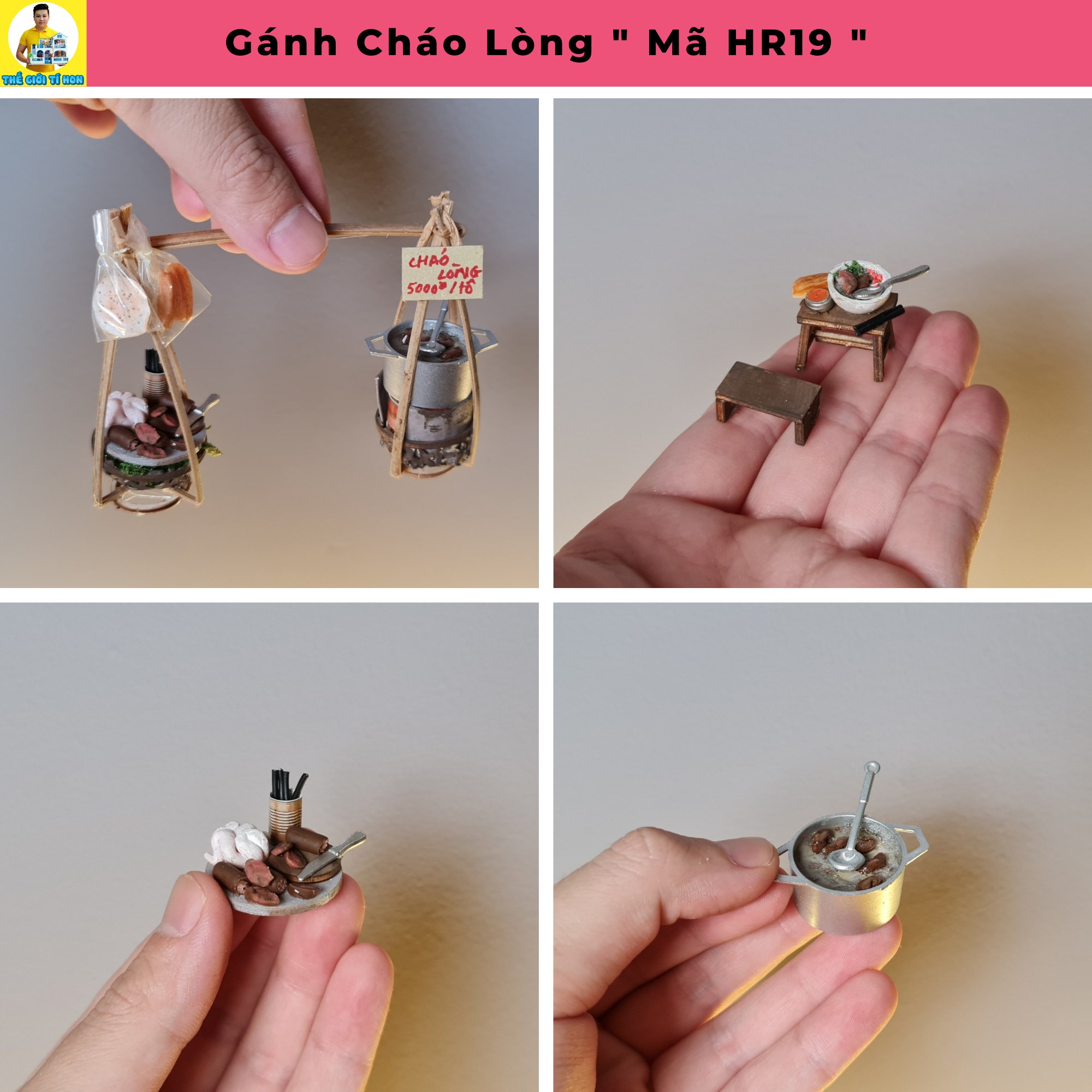 Mô hình sài gòn tí hon tự lắp ráp diy - gánh cháo lòng - hr19