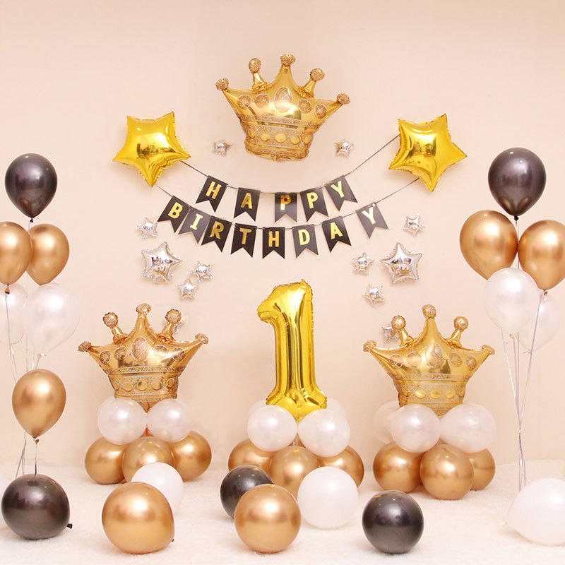 Sét Sinh Nhật Cho Bé 1 Tuổi Kèm Trụ Bóng Mika