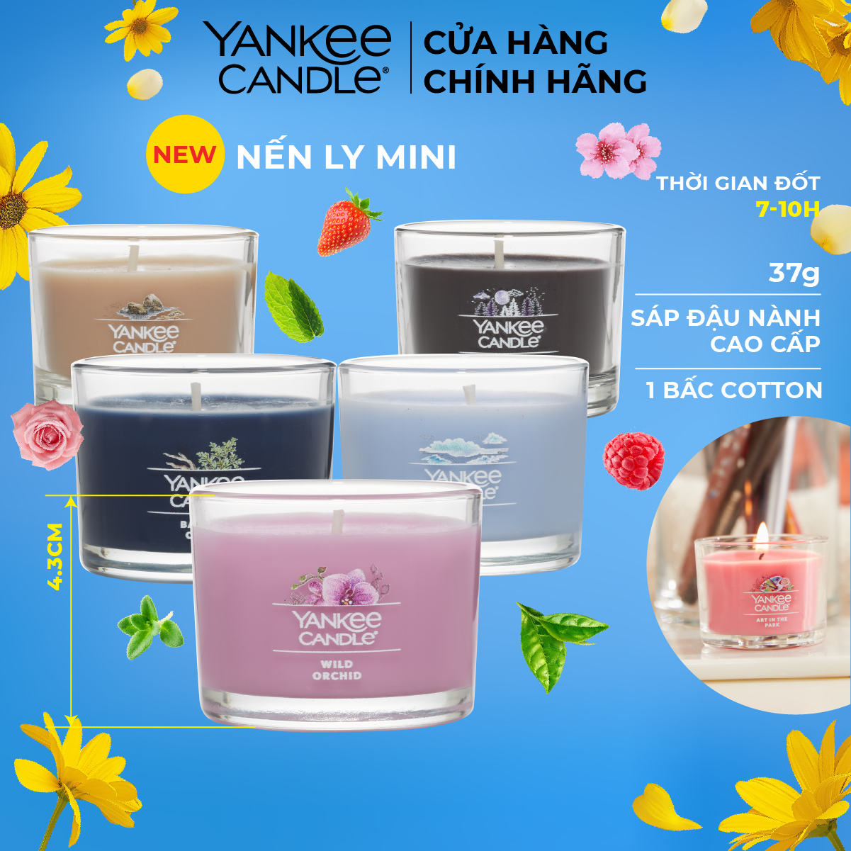 Nến ly mini Yankee Candle - nhiều mùi tùy chọn - trọng lượng 37g