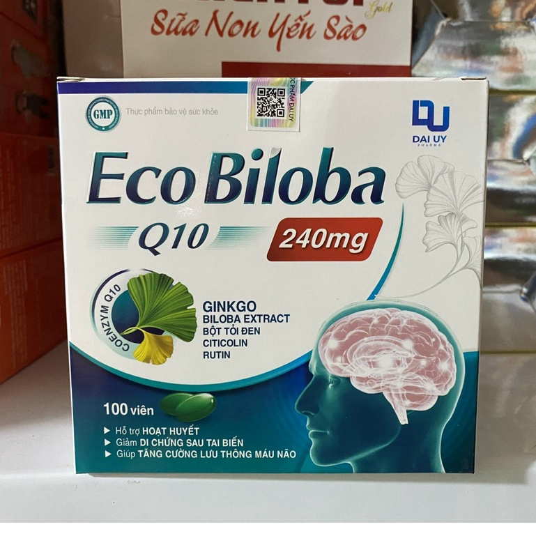 Ginkgo Eco Biloba Q10 Cải thiện trí nhớ và chứng mất ngủ hoạt huyết dưỡng