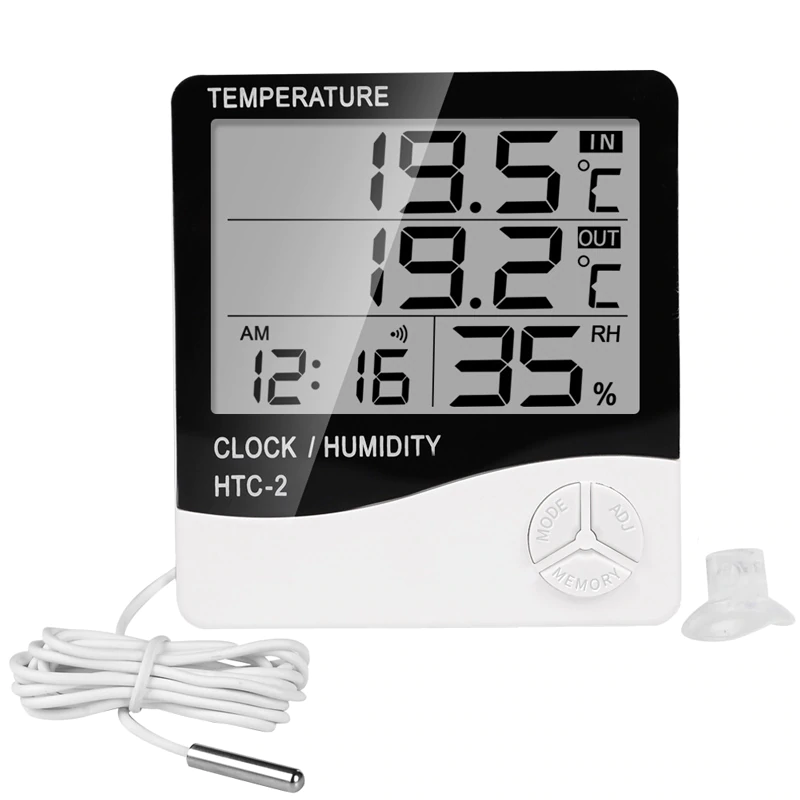 Nhiệt kế trong nhà thông minh máy đo độ ẩm điện tử lcd kỹ thuật số c / f treo tường máy đo độ ẩm nhiệt độ trạm đo nhiệt độ độ ẩm phòng ngủ tiêu thụ ít điện năng độ chính xác cao.