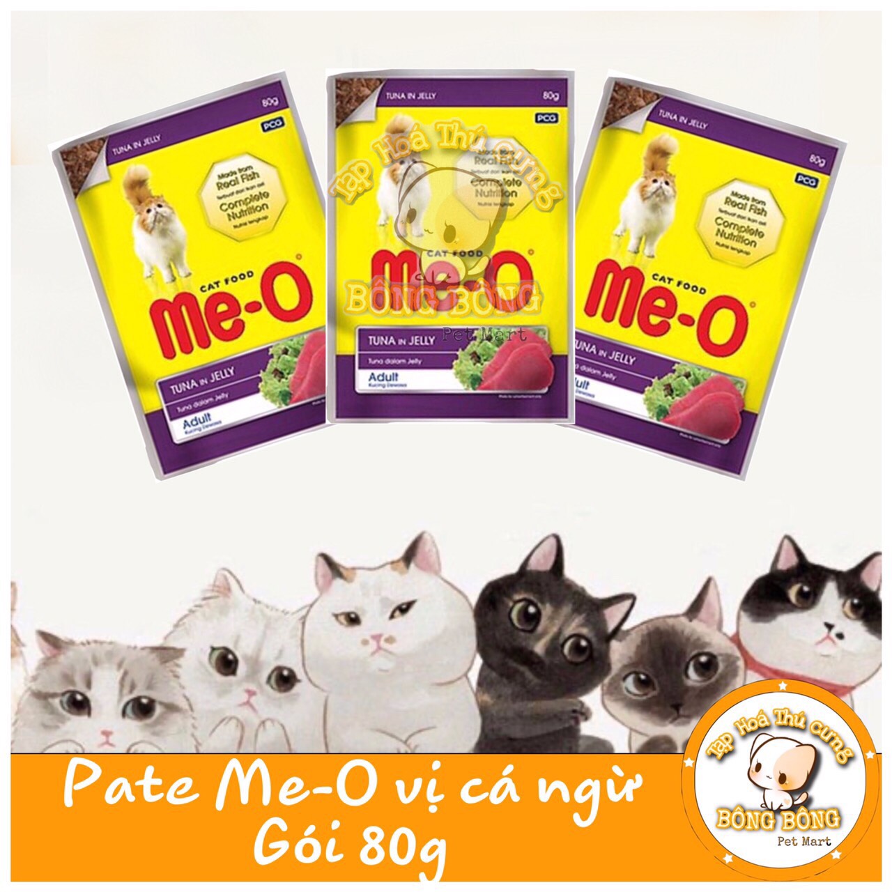 Pate cho mèo me-o gói 80gr tuna jelly