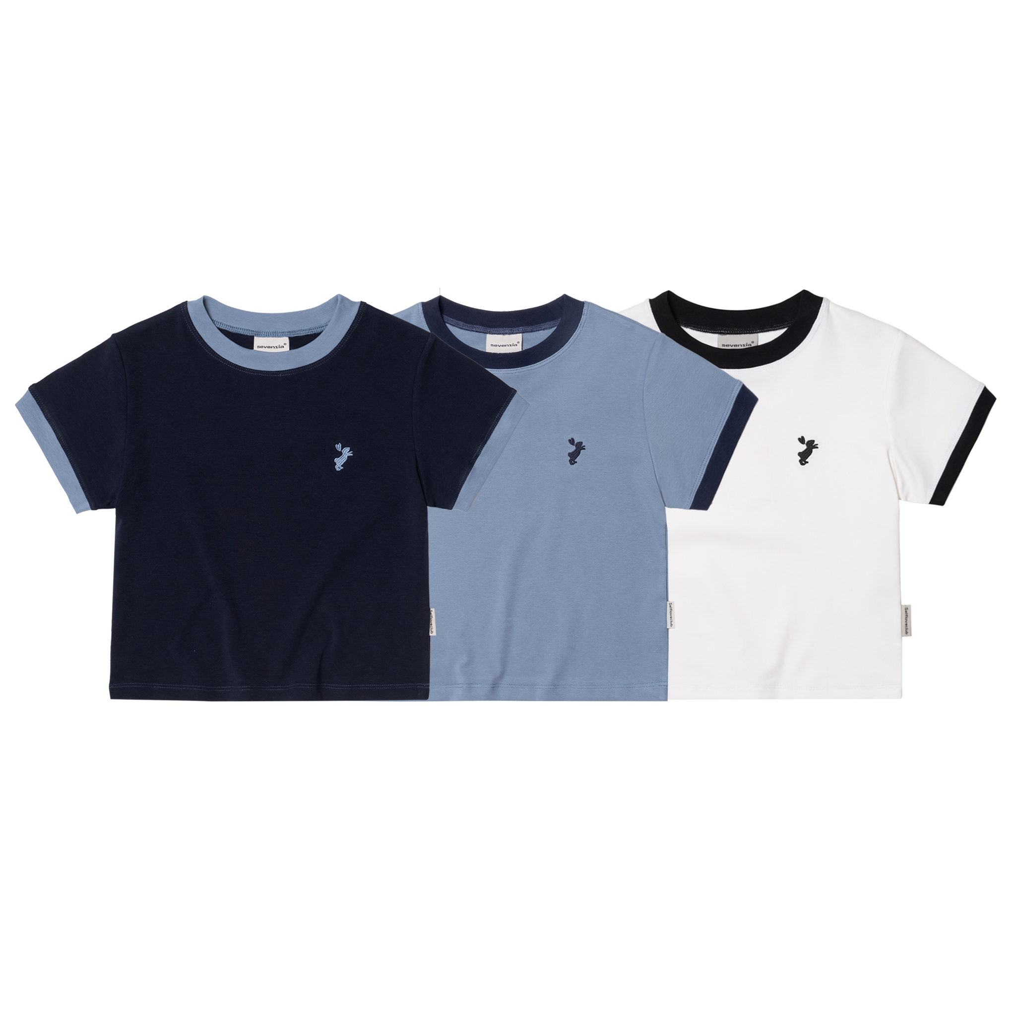 Áo croptop ringer "mini bunny" slc