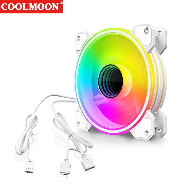 Quạt tản nhiệt, fan led argb coolmoon - led argb sync main 3 pin 5v / bộ hub coolmoon p-argb pwm