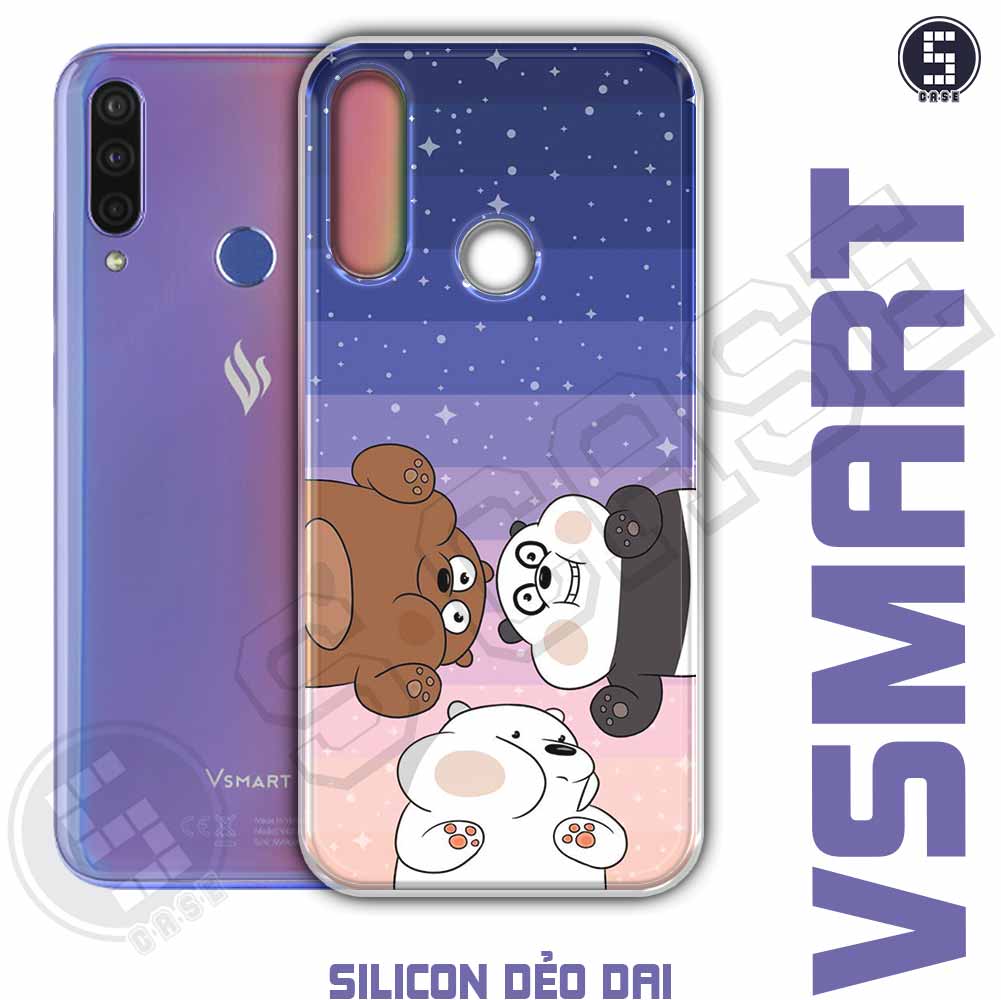 Ốp cho Vsmart Joy 3, Joy 4, Live 4, Star 3, Star 4, Aris, Aris Pro, Bee 3, Live, Joy 2+, Joy1, Joy1+, Active 1, Active 1+ hình 3 chú Gấu A800-031