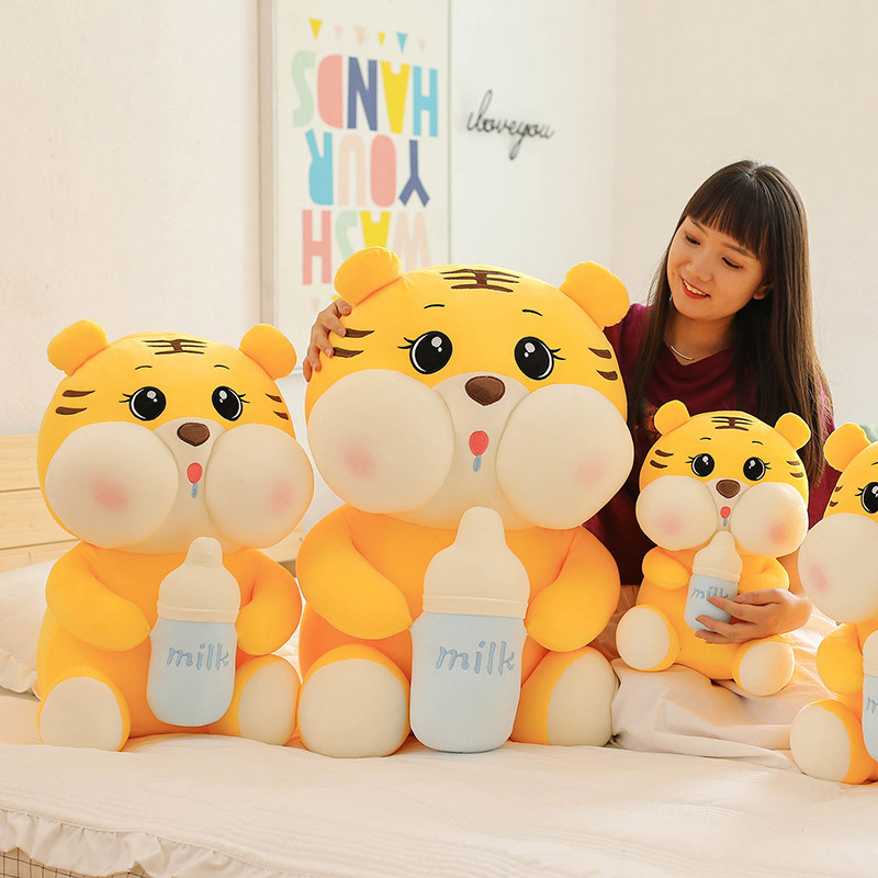 Gấu bông hổ ôm bình sữa, gấu ôm hổ thú nhồi bông lớn cute