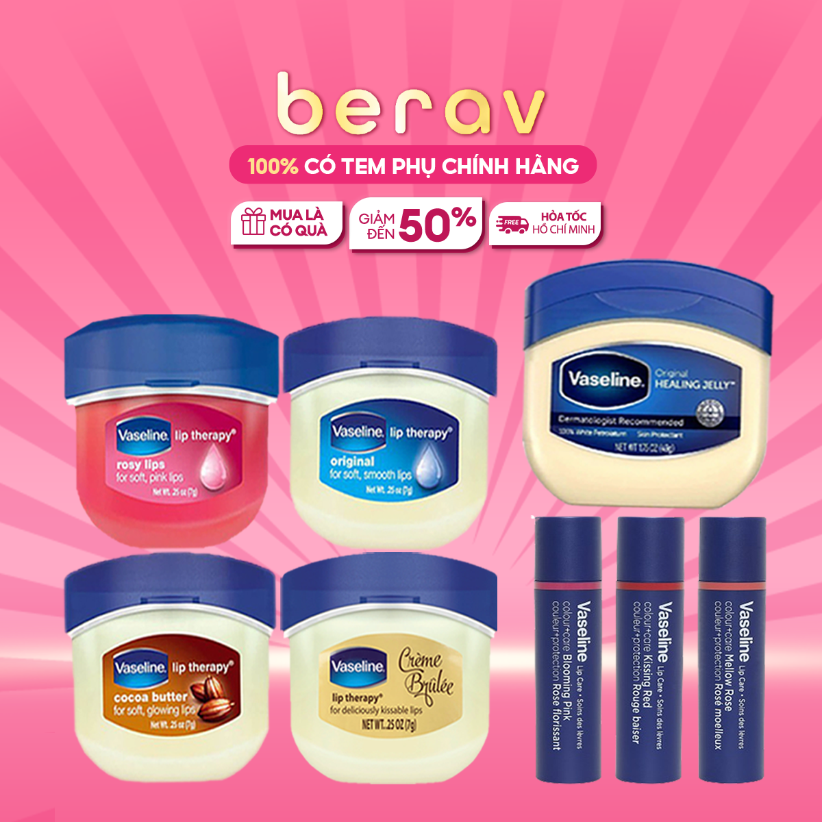 Sáp Son Dưỡng Môi Vaseline USA Mang Lại Làn Môi Mềm Mọng Tức Thì 7g