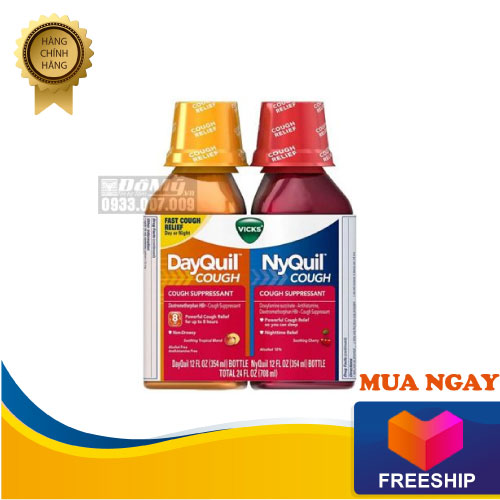 Set 3 chai siro trị ho, cảm, sốt Nyquil Severe Cold & Flu Liquid