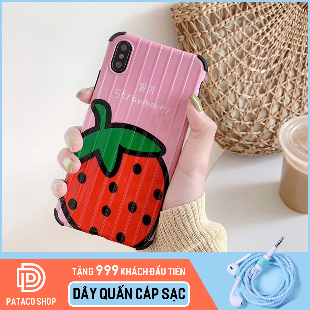 Ốp lưng iphone sọc nổi phủ bóng hình hoa quả nhiệt đới CAKO12 chất dẻo chống sốc, bảo vệ điện thoại 5/5s/6/6plus/6s/6s plus/6/7/7plus/8/8plus/x/xs/xs max/11/11 pro/11 promax