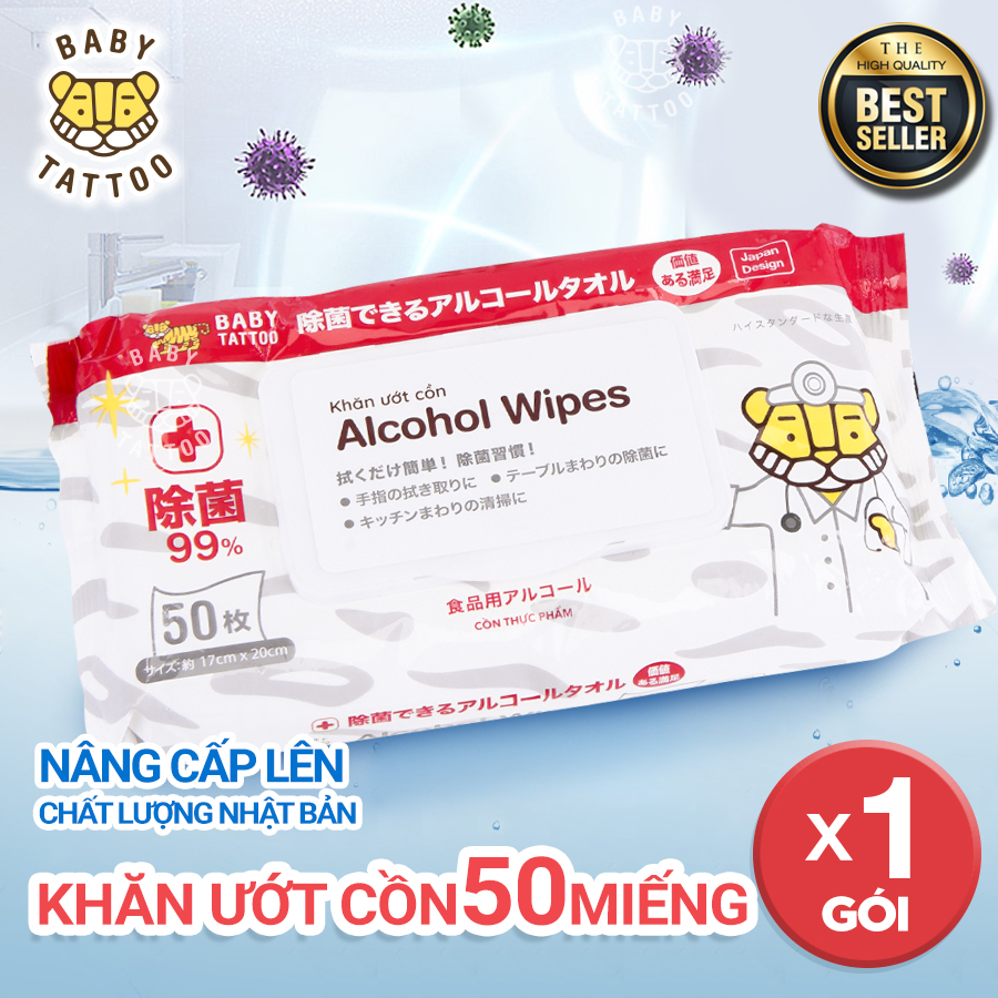 BABY TATTOO Alcohol Cleaning Wipes Disinfectant Wet Wipes 99.9%