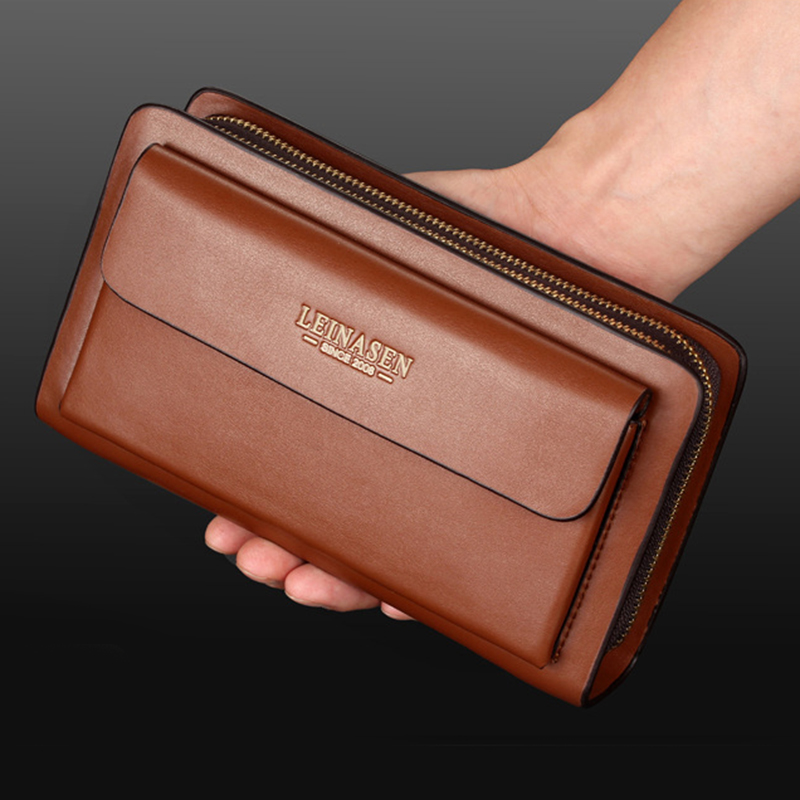 Ví Dài Nam Cầm Tay Cao Cấp Chính Hãng LEINASEN Loại Bóp Da PU Đựng Điện Thoại Giấy Tờ Xe Phong Cách Sang Trọng Lịch Lãm