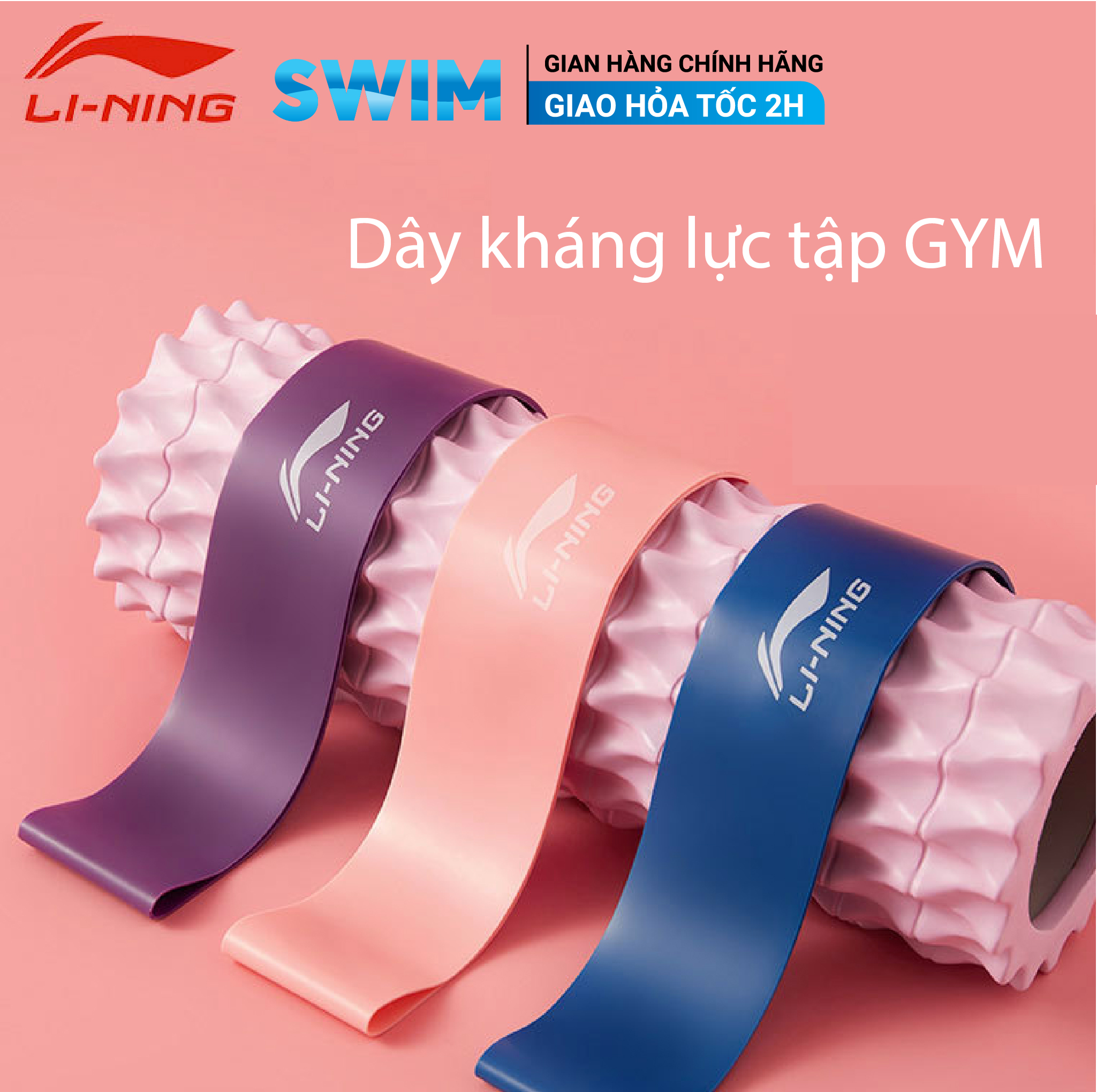 Dây kháng lực tập gym li-ning dây đàn hồi miniband tập mông đùi dây cao su kháng lực dây tập kháng lực