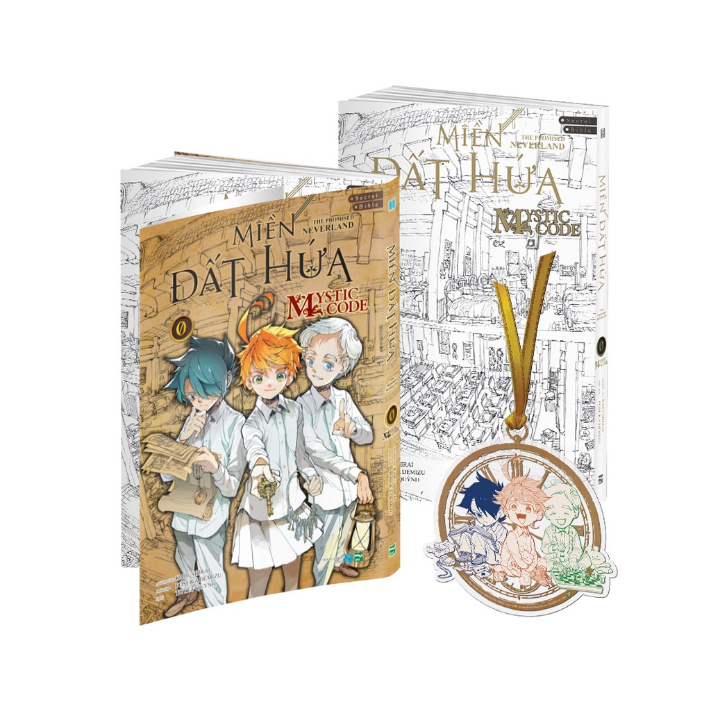 Miền đất hứa - the promised neverland 0 - mystic code - bản đặc biệt - tặng kèm postcard nhựa dạng đồng hồ quả quýt